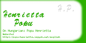 henrietta popu business card